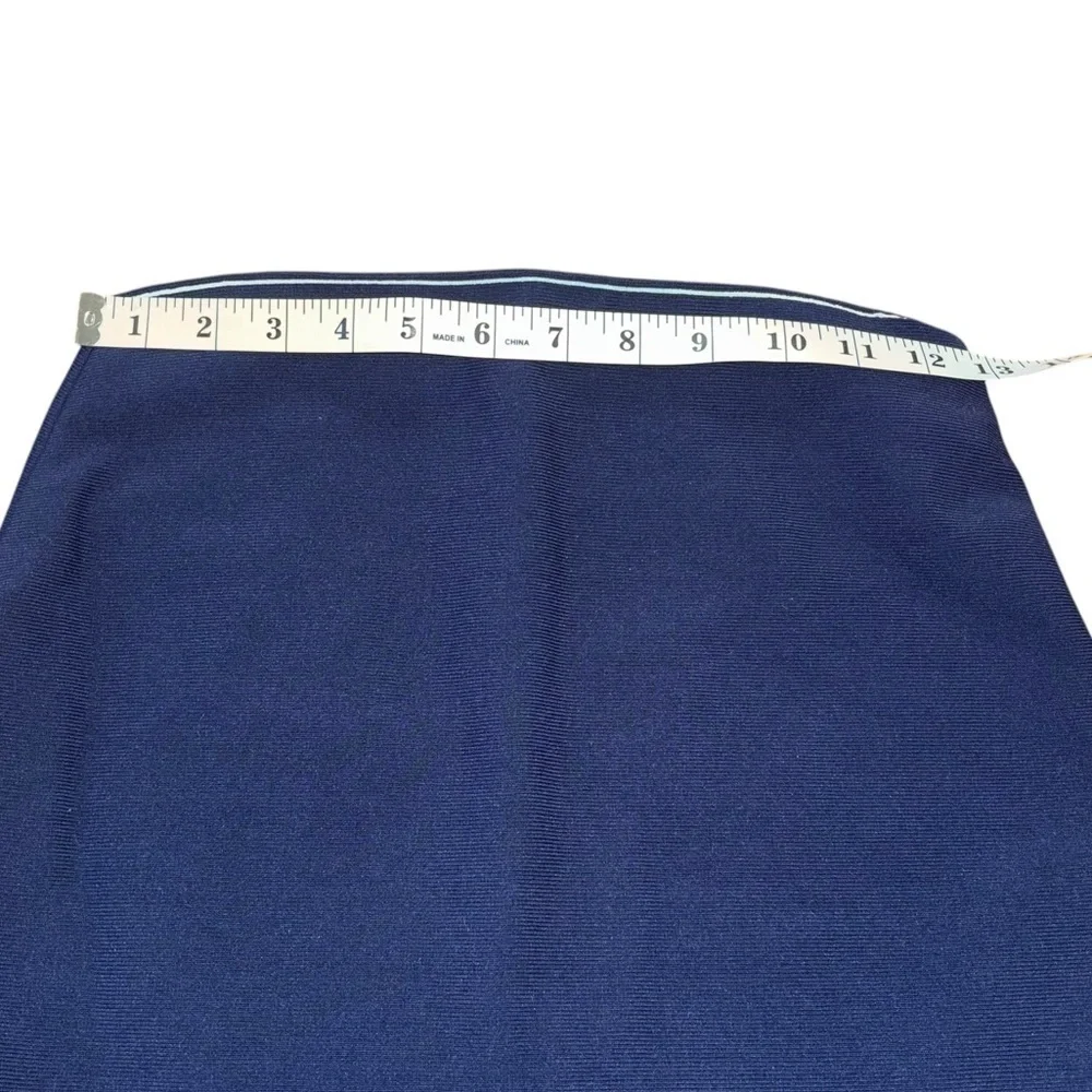 Gianni Bini Navy White Nautical Exposed Zipper Ruffle Skirt Women’s XS Workwear